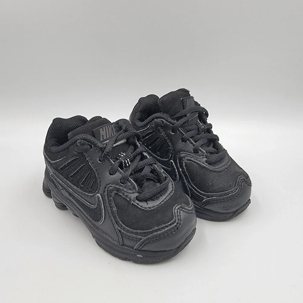 Y2k Nike Shox 2010 TD Toddler Size 5C Triple Black Running Shoes Sneakers Read